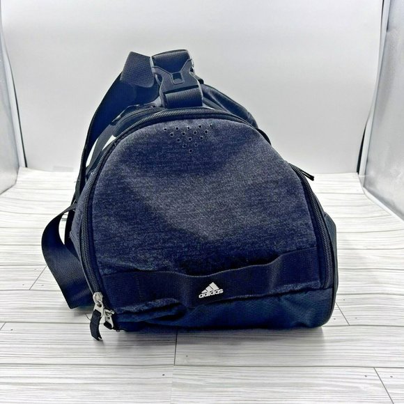 Adidas Squad III Duffel Medium Gym Bag Gray Black Nylon Turquois Interior - Picture 7 of 13